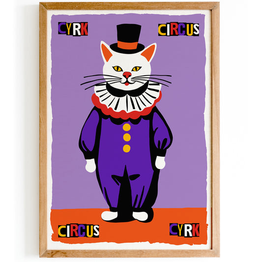 Vintage Circus Cat Poster Print