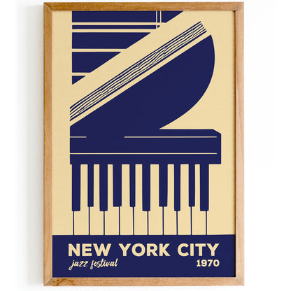 NYC Jazz Festival 1970 Blue Poster