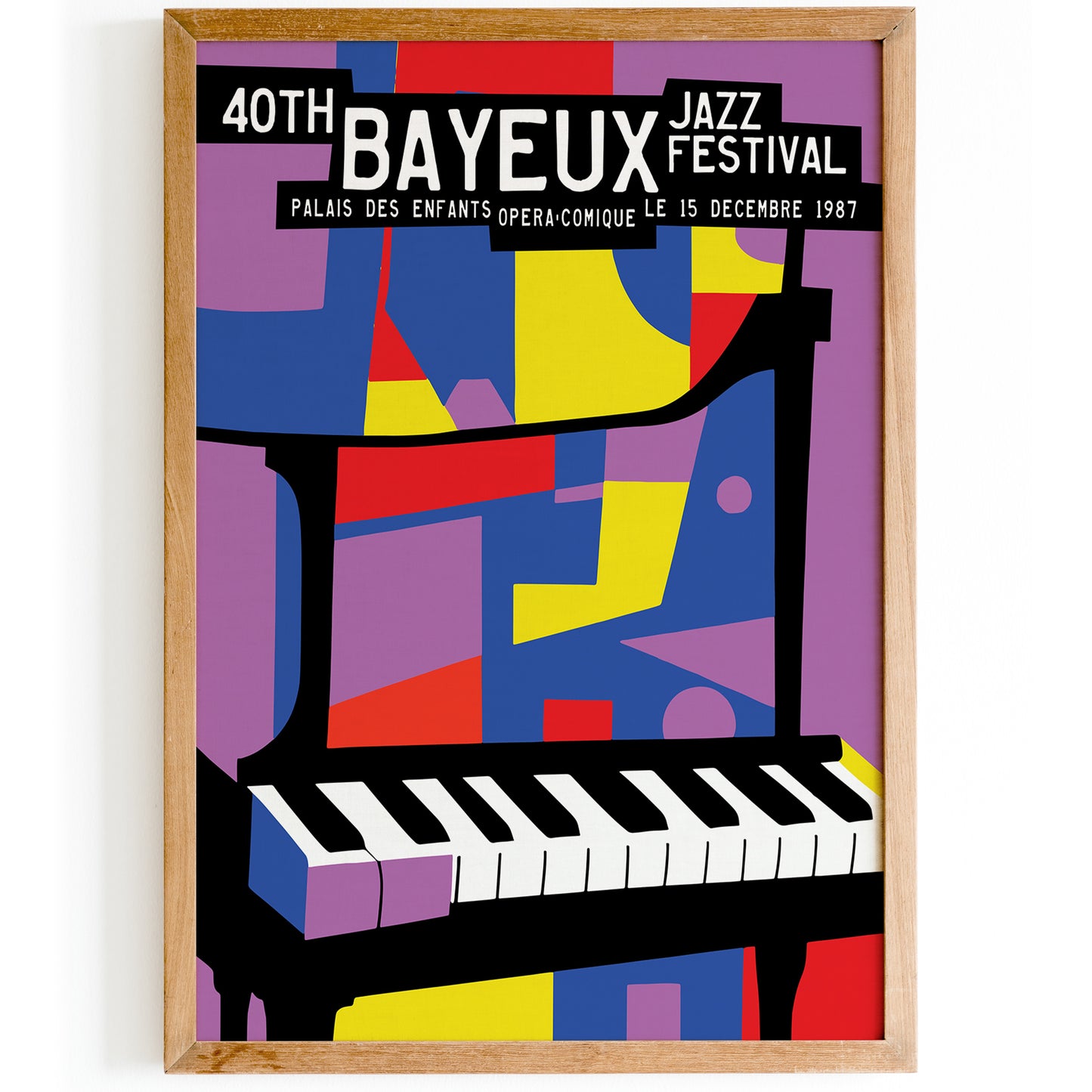 1987 Bayeux Jazz Festival Colorful Poster