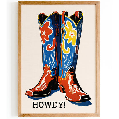 Howdy! Cowboy Boots Pop Art