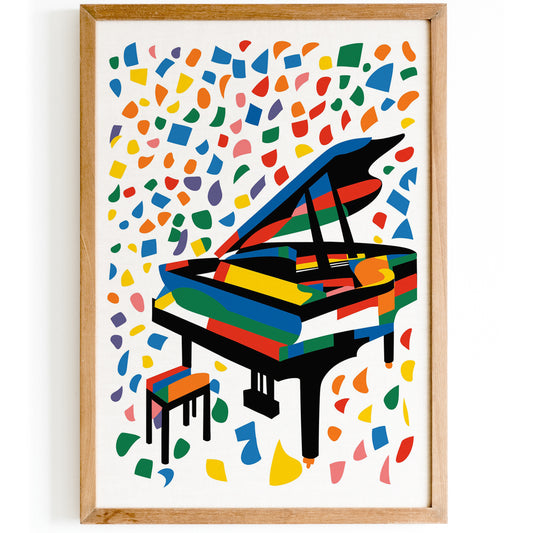 Colorful Grand Piano Poster