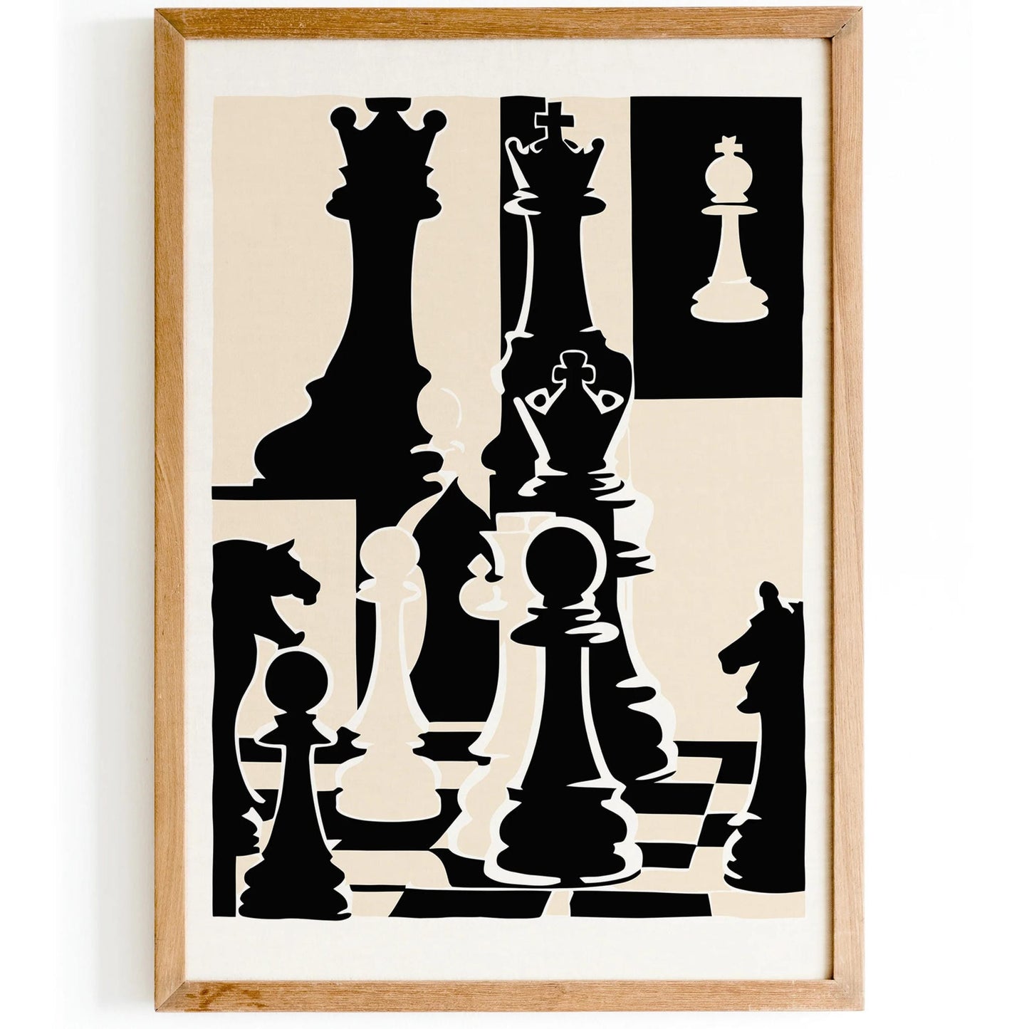 Black & White Chess Art Print
