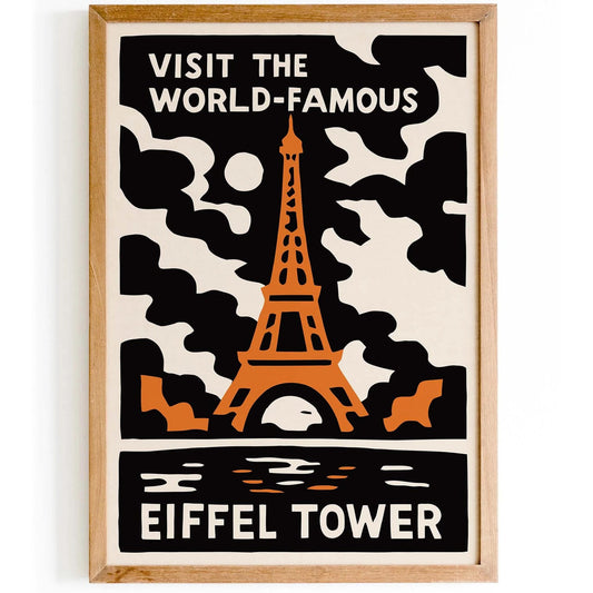 Eiffel Tower Travel Poster Print