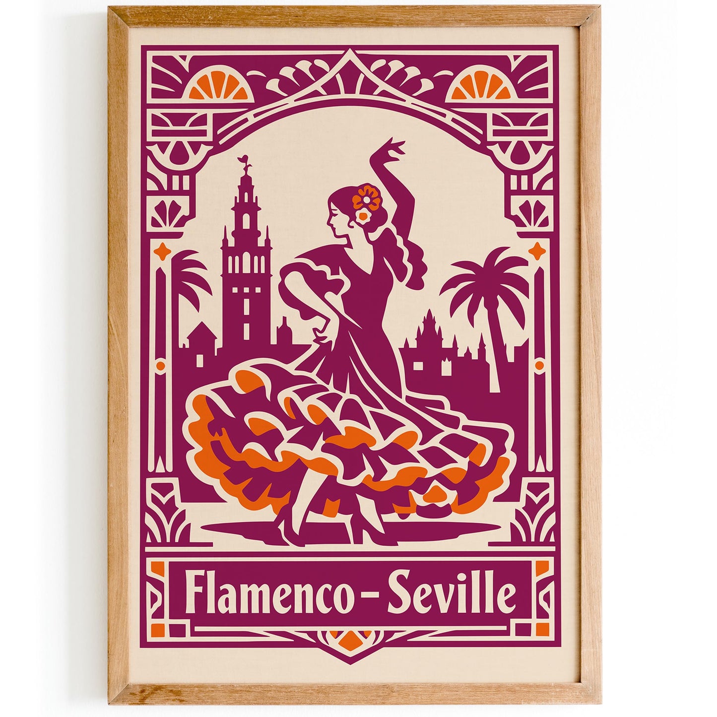 Flamenco Seville Poster - Pink Spanish Wall Art