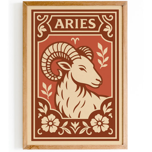 Aries Horoscope Sign - Zodiac Wall Art Print