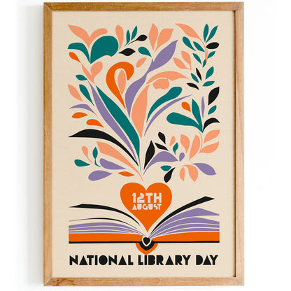 National Library Day Art Print for Book Lovers