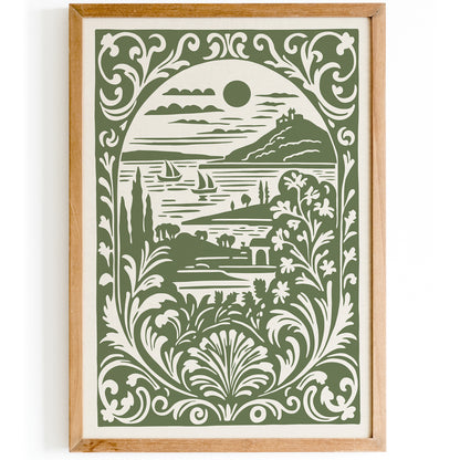 Green Italian Landscape Art Print
