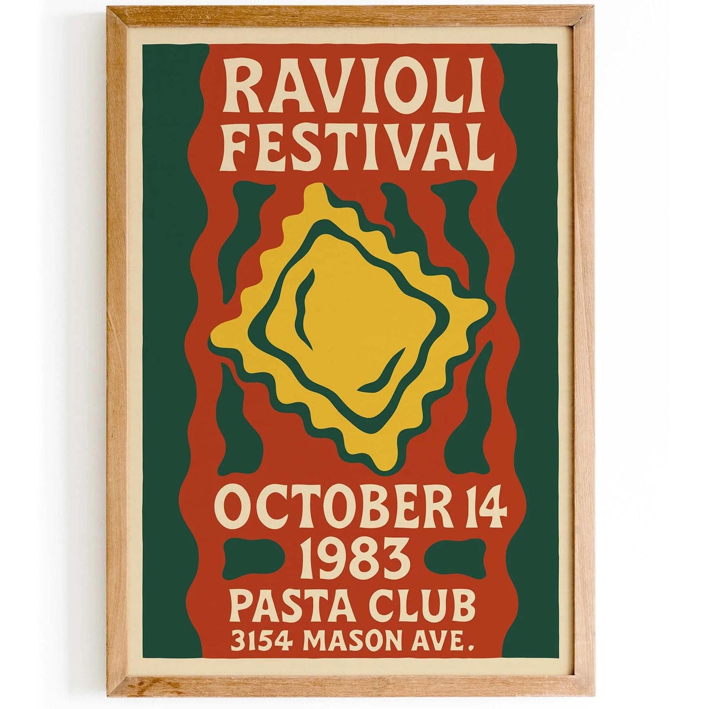 Ravioli Festival Retro Poster