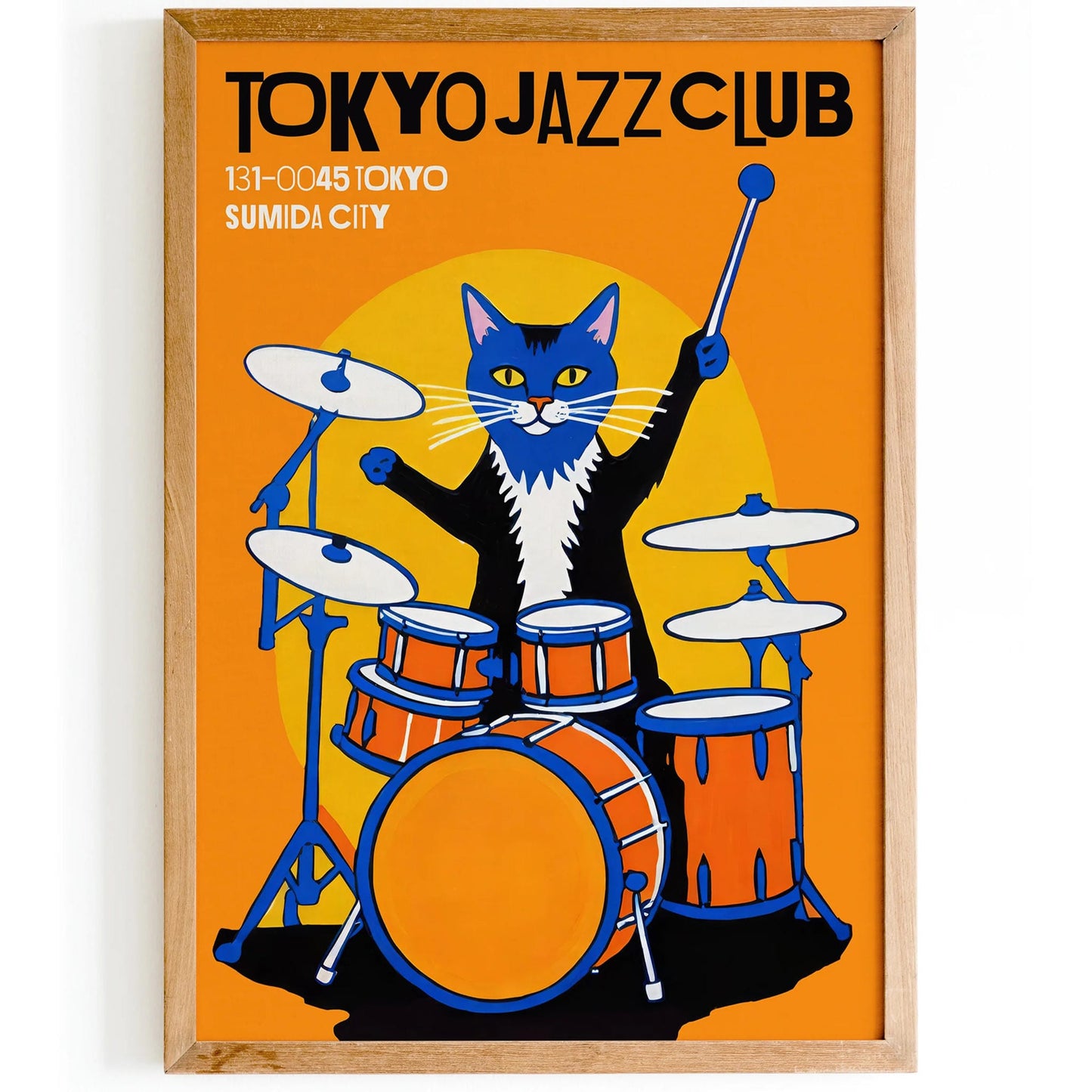 Tokyo Jazz Club - Cat Drummer Poster