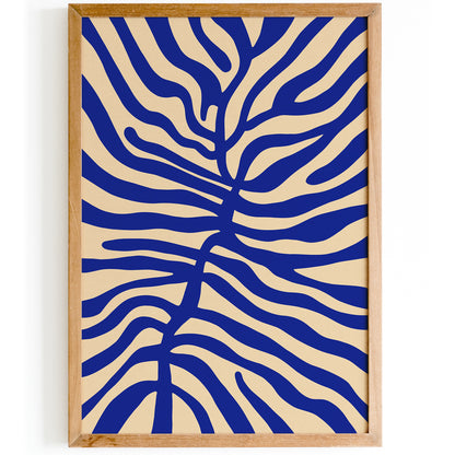 Indigo Blue Abstract Organic Poster