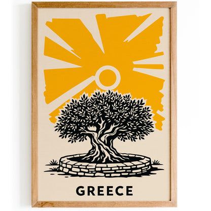 Greece Olive Tree Poster
