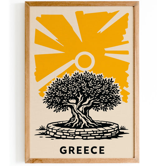 Greece Olive Tree Poster
