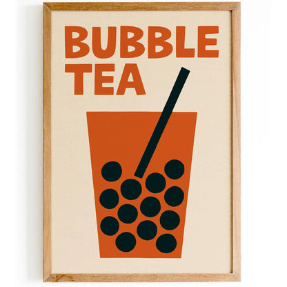 Bubble Tea Poster - Retro Minimalist Kitchen Print