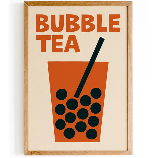 Bubble Tea Poster - Retro Minimalist Kitchen Print