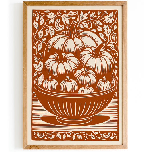 Rustic Pumpkin Burnt Orange Poster