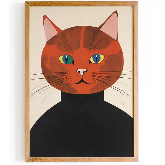 Retro Orange Cat Poster