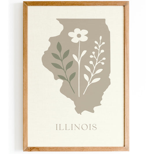 Illinois Minimalist Travel Poster