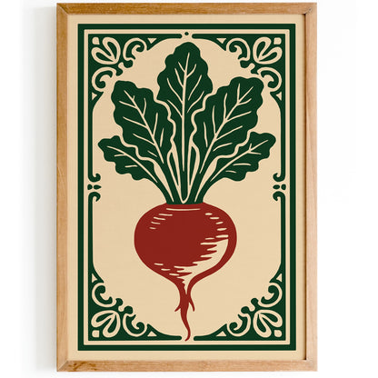 Beetroot Vegetable Poster - Rococo Style Wall Art