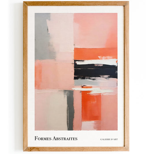 Formes Abstraites: Peach Abstract Painting Print