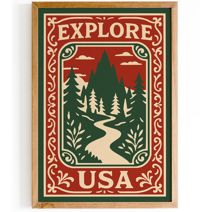Explore USA Travel Poster