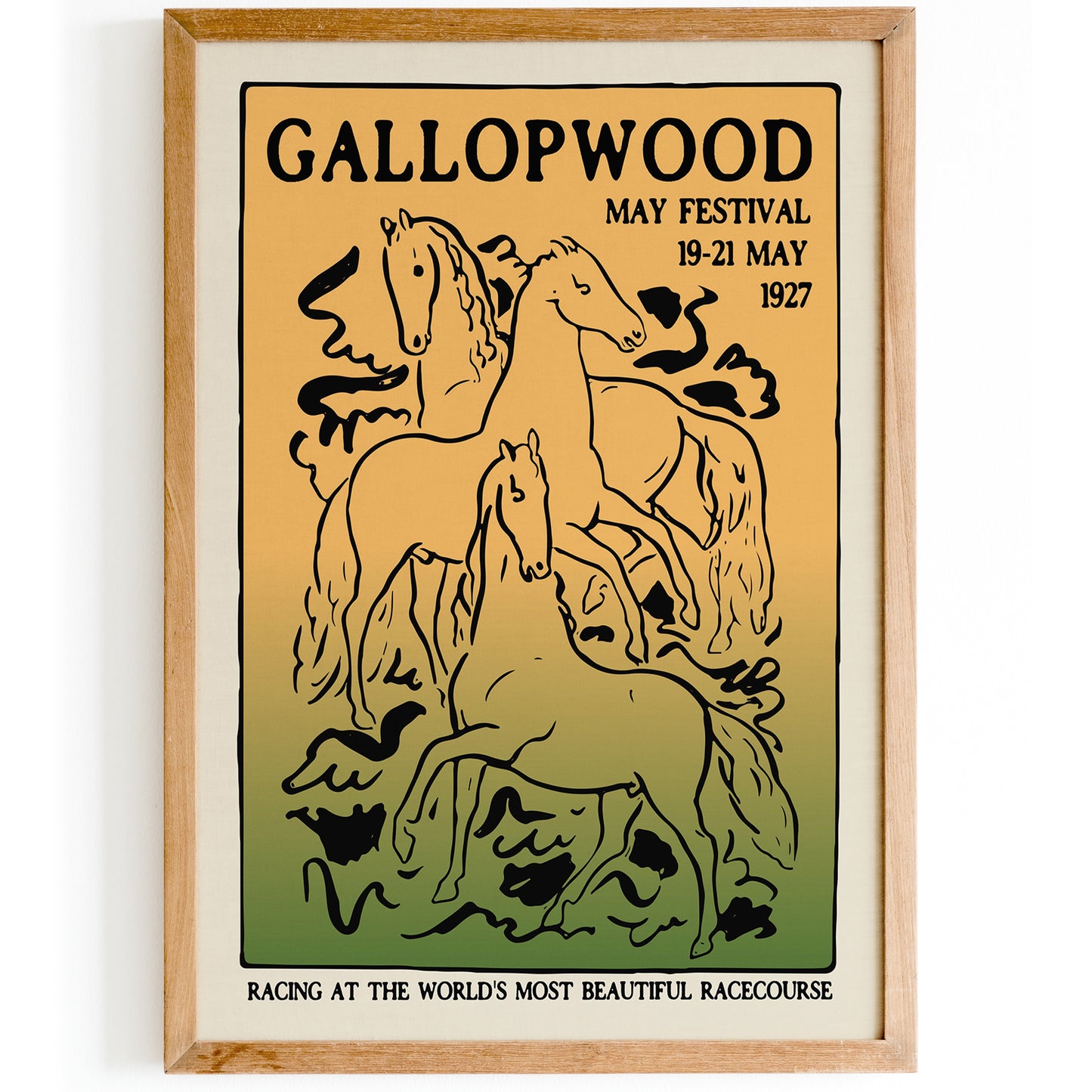 Gallopwood Vintage Horse Racing Poster