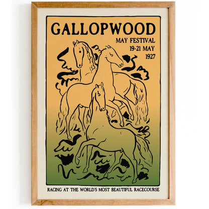 Gallopwood Vintage Horse Racing Poster