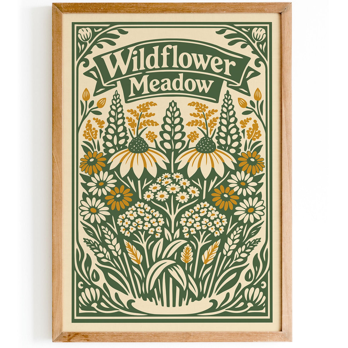 Wildflower Meadow Botanical Nature Art Poster