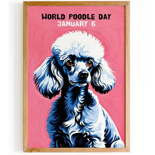 World Poodle Day Pink Wall Art