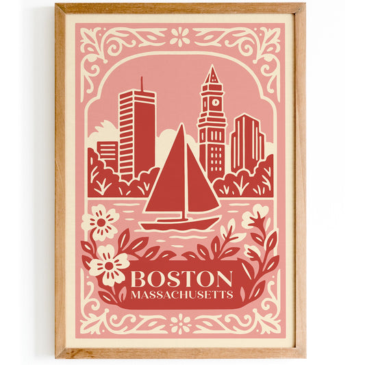 Boston Massachusetts Travel Poster
