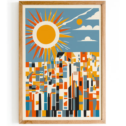 Mid-Century Modern Sun Collage Poster