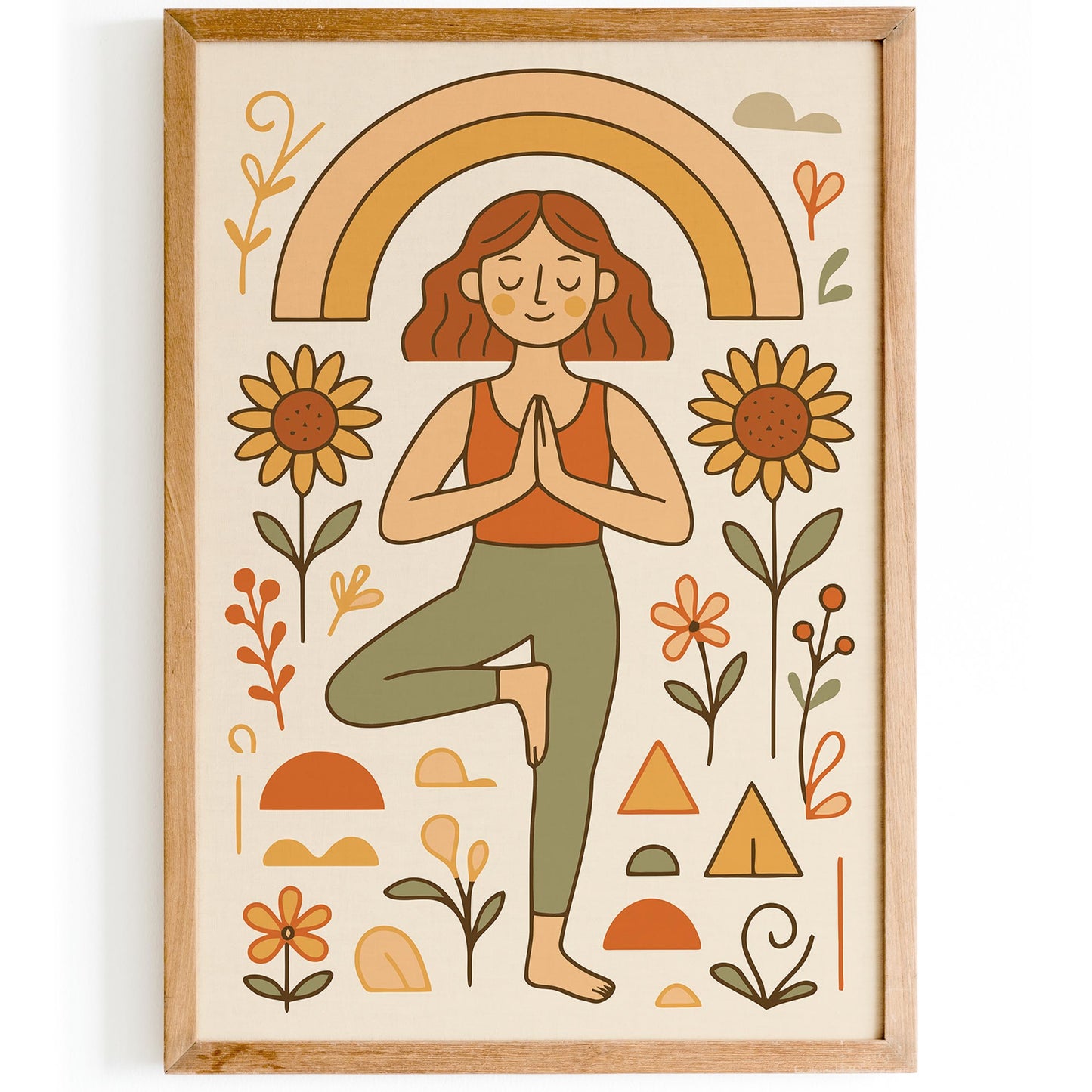 Girl in Yoga Pose Poster - Boho Yoga Studio Wall Art Print