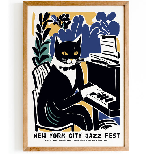 Elegant Cat Playing Jazz Poster