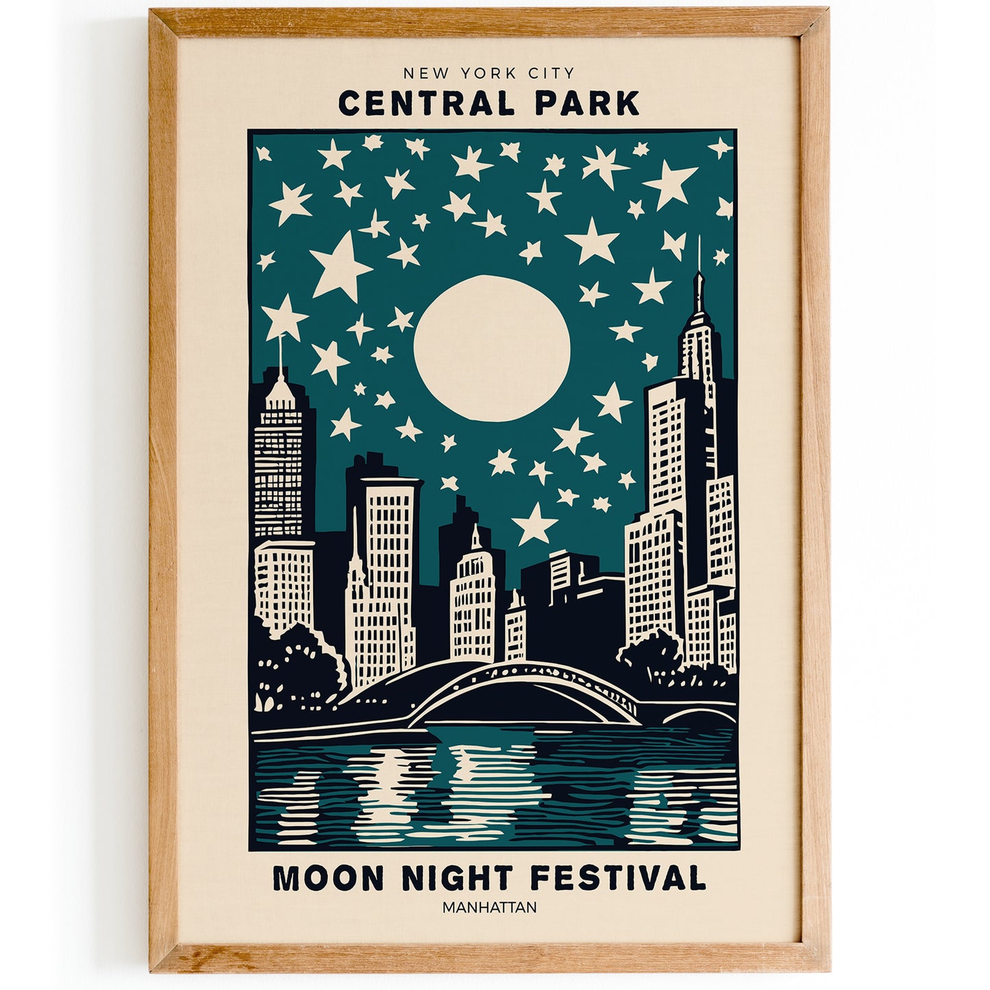 Moon Night Festival in NYC Central Park Poster