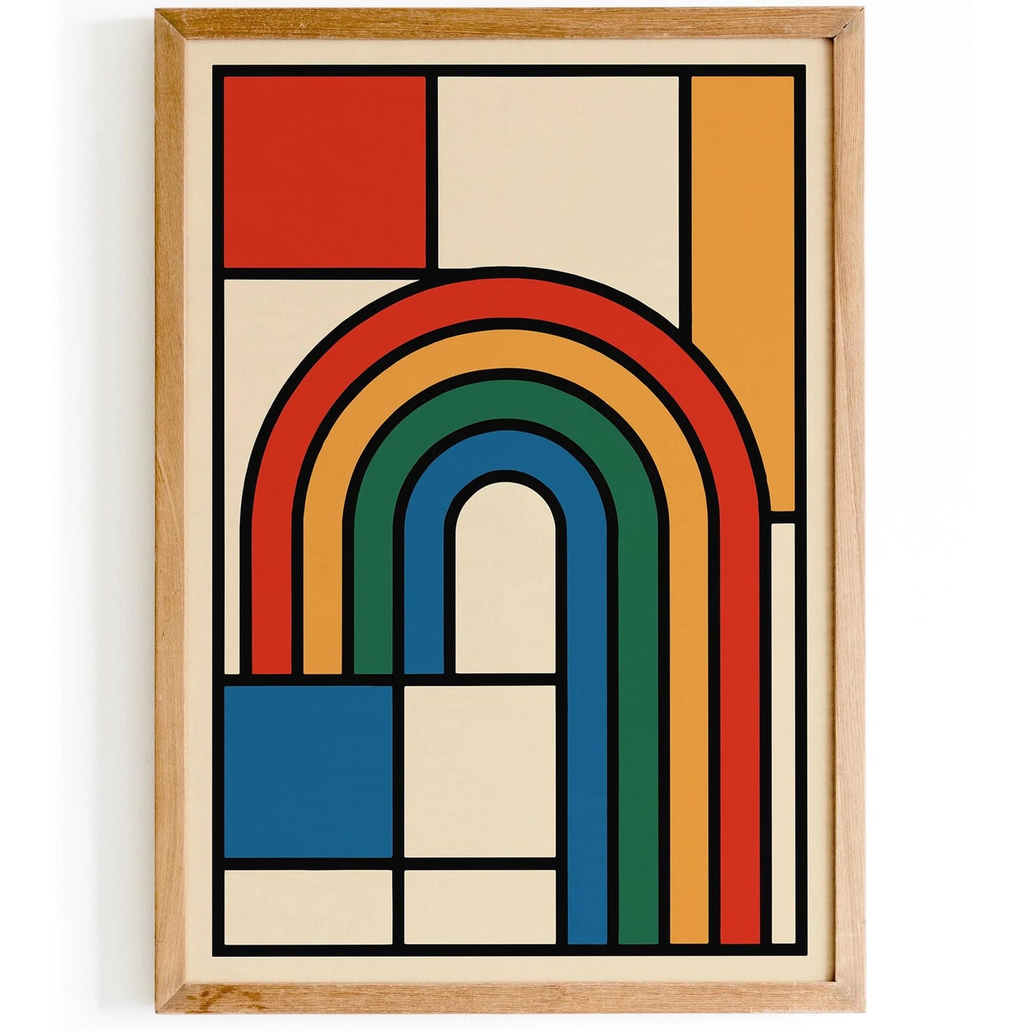 Rainbow Bauhaus Modern Geometric Print 2025