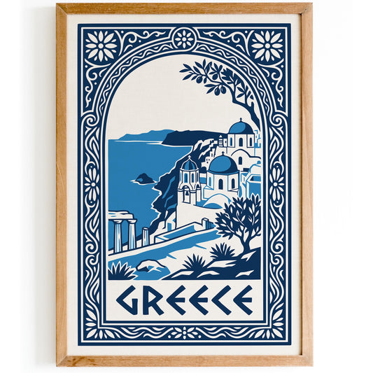 Greek Island Cityscape Poster