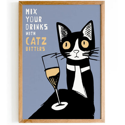 Vintage Catz Bitters Drink Poster