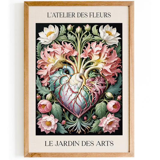 Vintage Nature Heart Print William Morris Decor