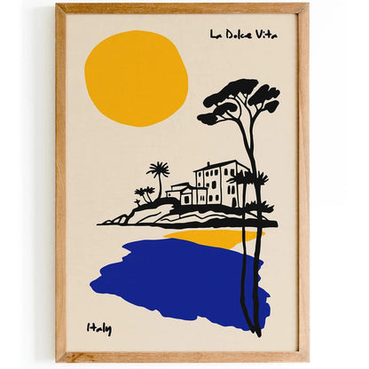 La Dolce Vita Italy Minimalist Travel Poster