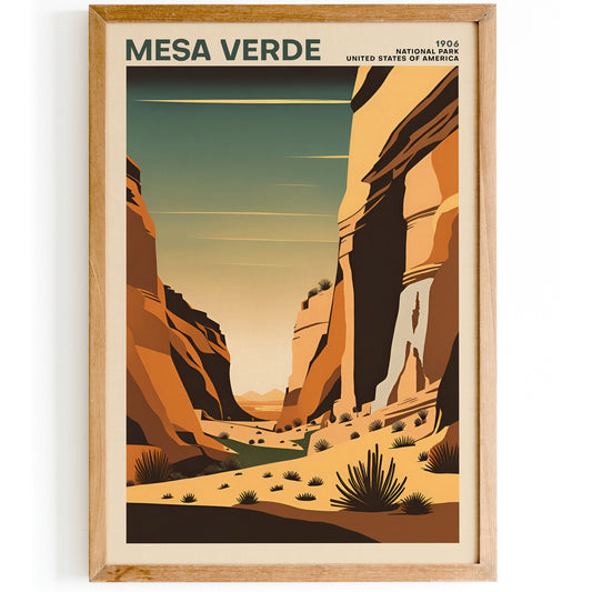 Mesa Verde Retro National Park Poster
