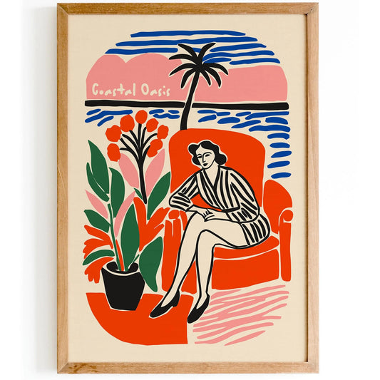 Coastal Oasis Cozy Tropical Vibe Poster