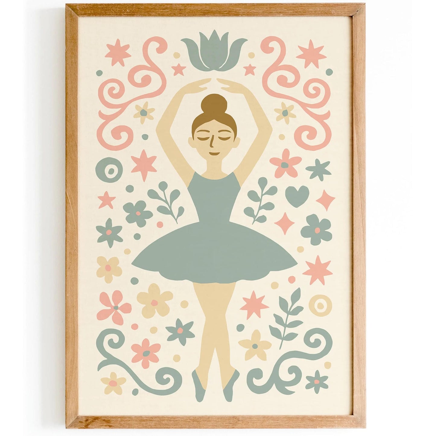 Soft Pastel Tones Cute Little Ballerina Poster
