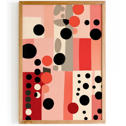 Pinks and Reds Polka Dots Art Print