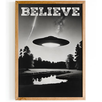BELIEVE - Vintage UFO Poster