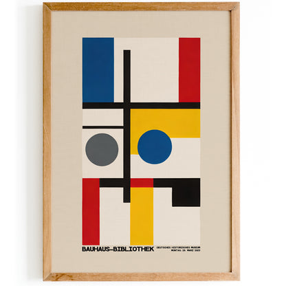 Minimalist Bauhaus Library Wall Art