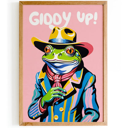 Giddy Up Cowboy Frog Poster