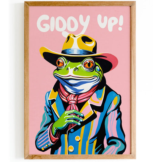 Giddy Up Cowboy Frog Poster