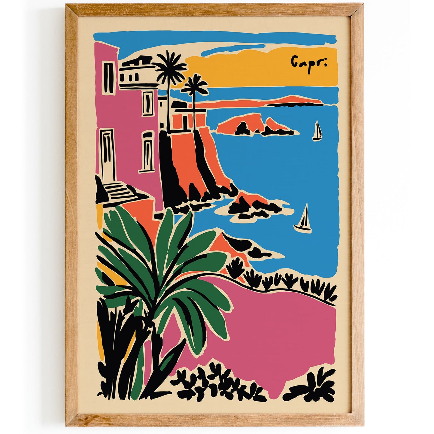 La Dolce Vita Capri Italy Colorful Poster