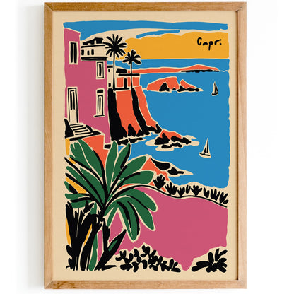 La Dolce Vita Capri Italy Colorful Poster