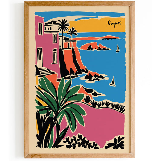 La Dolce Vita Capri Italy Colorful Poster