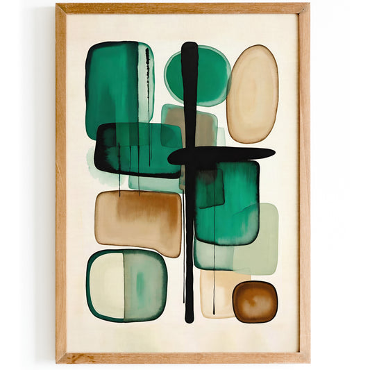 Green Abstract Art Print for Contemporary Spaces